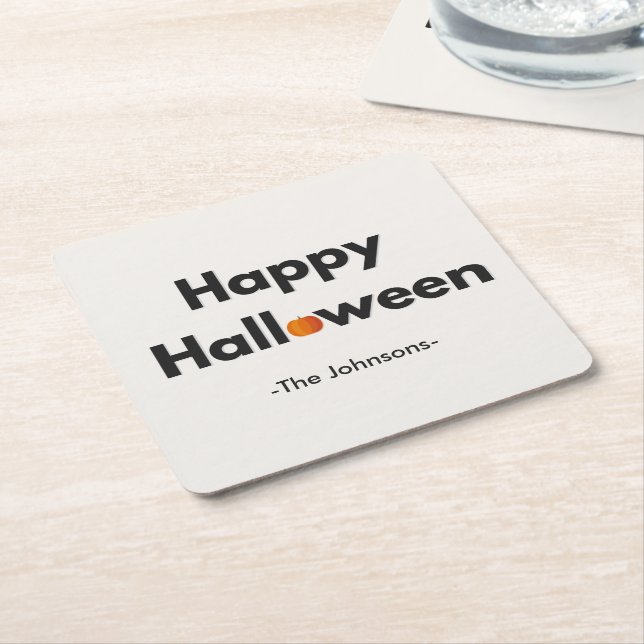 Modern minimal Halloween - Personlig Underlägg Papper Kvadrat (Vinklad)