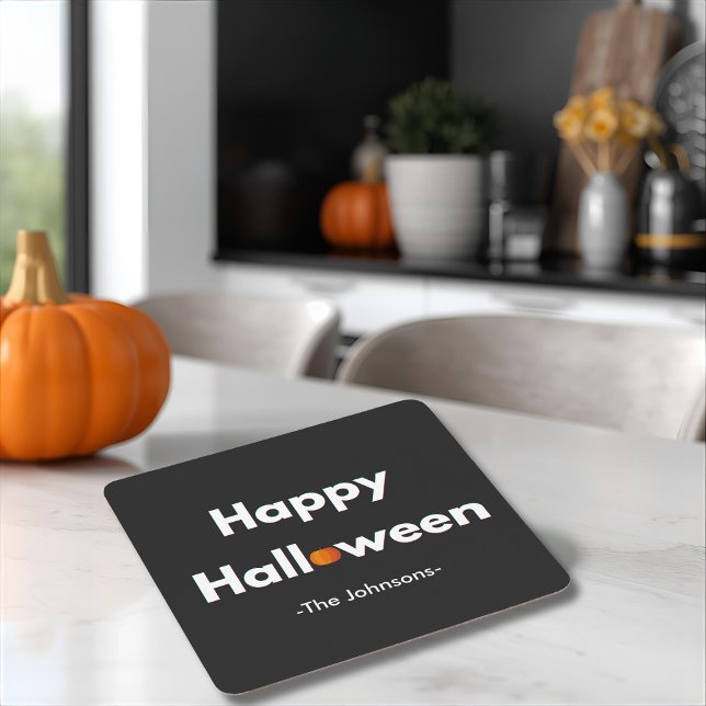 Modern minimal Halloween - Personlig Underlägg Papper Kvadrat (Skapare uppladdad)