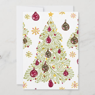 Modern minimal hand drawn Christmas New year card Julkort