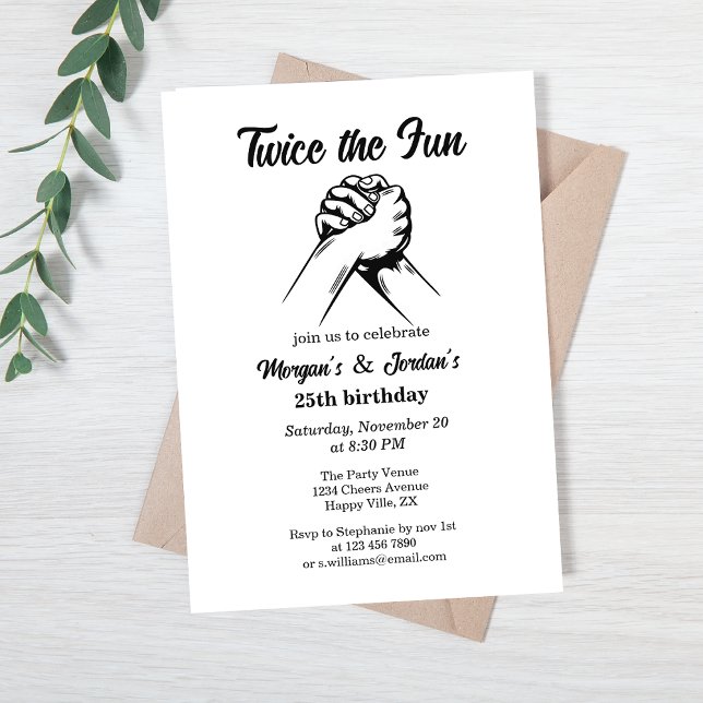 Modern Minimal Händer-Grått-födelsedag Inbjudningar (Skapare uppladdad)