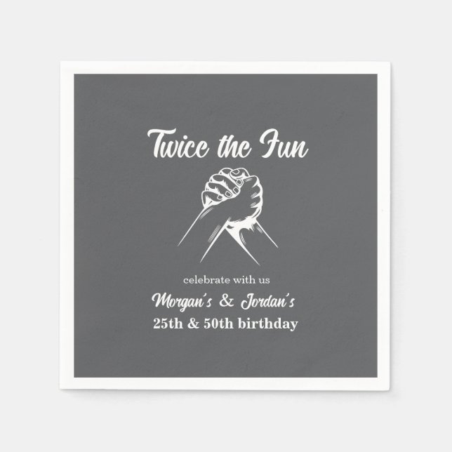 Modern Minimal Händer-Grått-födelsedag Pappersservett (Framsidan)