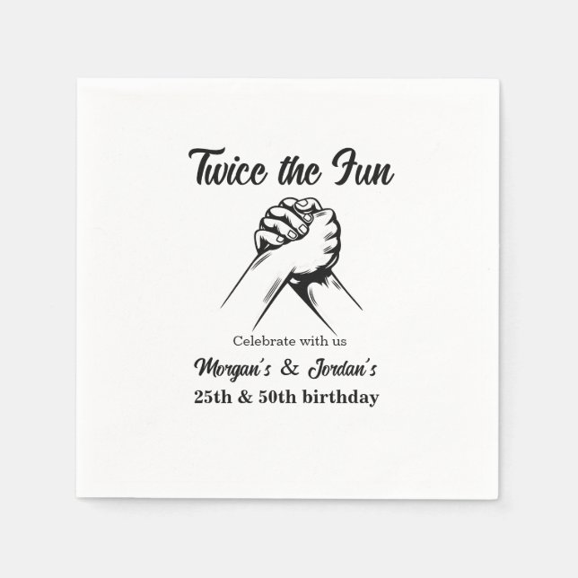 Modern Minimal Händer-Grått-födelsedag Pappersservett (Framsidan)