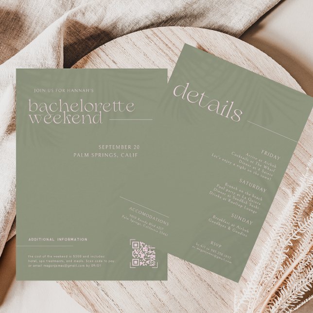Modern Minimal Handflatan | Bachelorette Helg Inbjudningar (Skapare uppladdad)