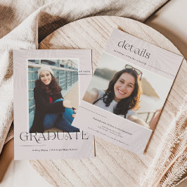 Modern Minimal Handflatan | Studenten Photo Party Inbjudningar
