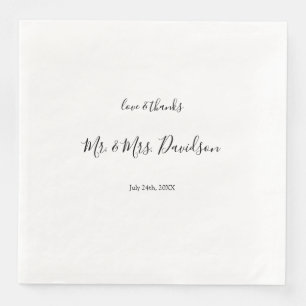 Modern Minimal handskrift Bröllop Pappersservett
