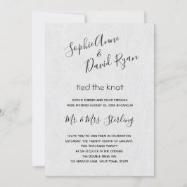 Modern minimal handskrift efter Bröllop Inbjudningar