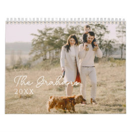 Modern Minimal Handwritten Script Family Photo Kalender
