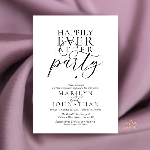 Modern Minimal Happily Ever After Fest Mottagning Inbjudningar