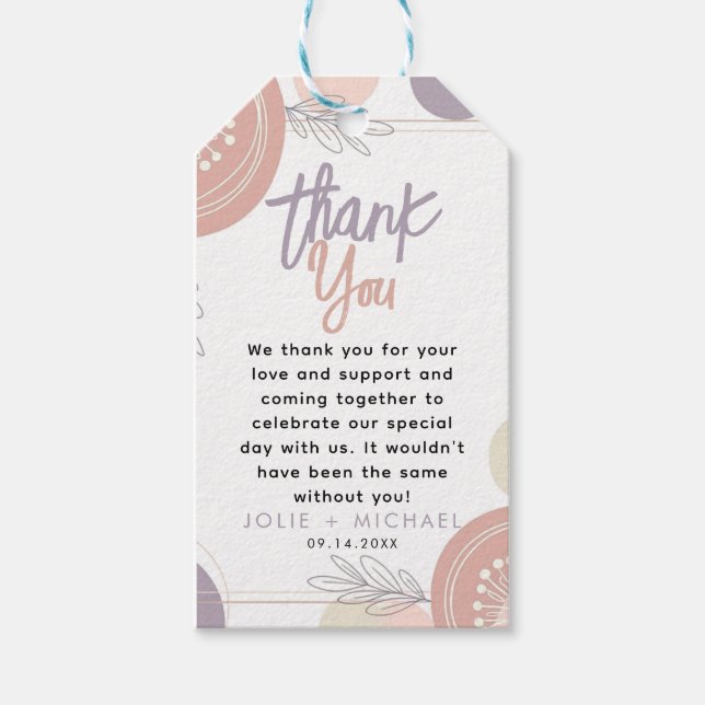 Modern Minimal Heart Boho Baby Shower Presentetikett (Framsidan)