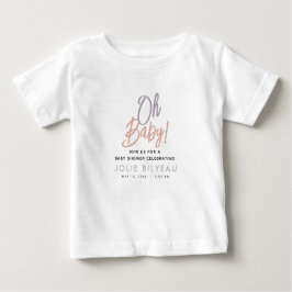 Modern Minimal Heart Boho Baby Shower T Shirt