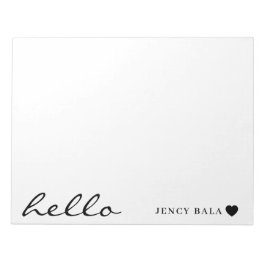Modern Minimal Heart Clean White Design Anteckningsblock
