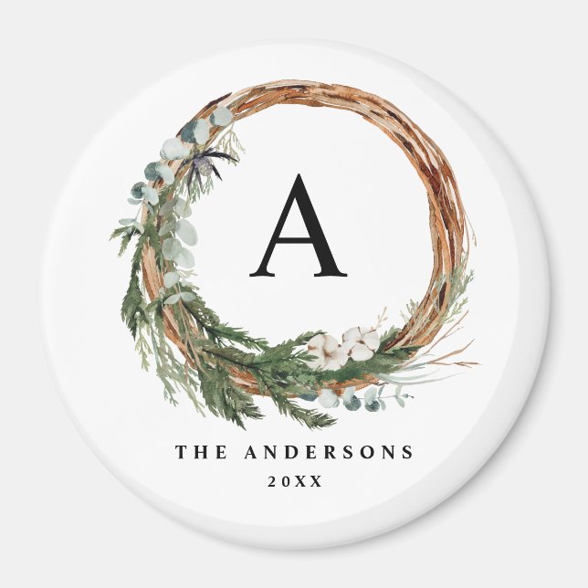 Modern minimal helgdag av krandfredsskript för löv magnet (Framsidan)