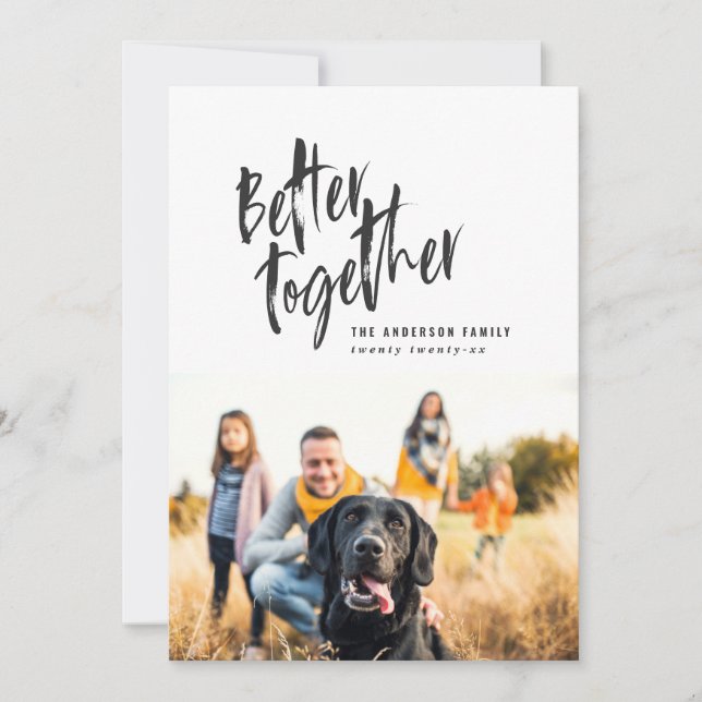 Modern minimal helgdag av skript julkort (Framsida)