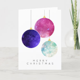 Modern Minimal Helgdag Baubles-julkort Helgkort