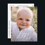 Modern minimal helgdag för fotojul - elegant helg vykort<br><div class="desc">Modern minsta blad i glad helg-manuset,  helgdag-vykort. Hand målade eukalyptus,  minimalt löv och modern rustik utandning ge i helgdag-kortet är en lyxaktig känsla. I klassade gröntar,   och grå.</div>