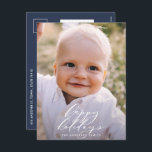 Modern minimal helgdag för fotojul - elegant helg vykort<br><div class="desc">Modern minsta blad i glad helg-manuset,  helgdag-vykort. Hand målade eukalyptus,  minimalt löv och modern rustik utandning ge i helgdag-kortet är en lyxaktig känsla. I klassade gröntar,   och grå.</div>