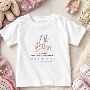 Modern Minimal Hjärtat Boho Bebis Shower T Shirt