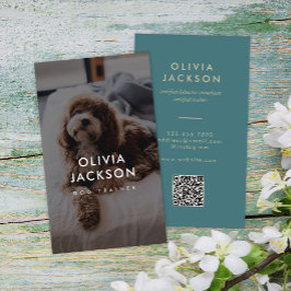 Modern Minimal Hund Trainer Pet Sitter QR-kod Visitkort