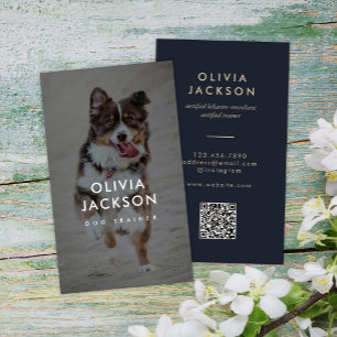 Modern Minimal Hund Trainer Pet Sitter QR-kod Visitkort
