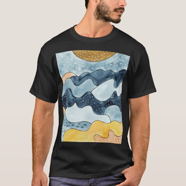 Modern minimal illustration av Golden Sol T Shirt (Framsida)