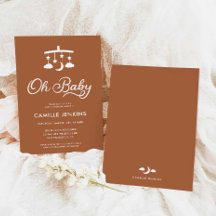 Modern, minimal inbjudan till babybabyskor