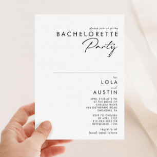 Modern minimal inbjudan till Bachelorette-partiet