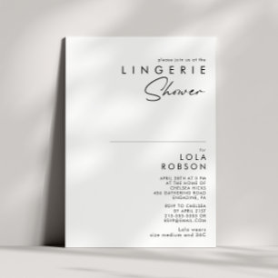 Modern minimal inbjudan till Lingerie Shower
