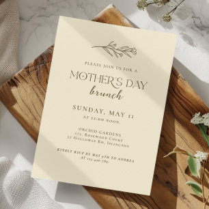 Modern minimal inbjudan till Mors dag-Brunch