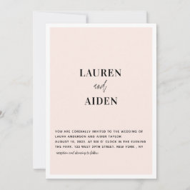 Modern minimal inbjudan till rosa av skript