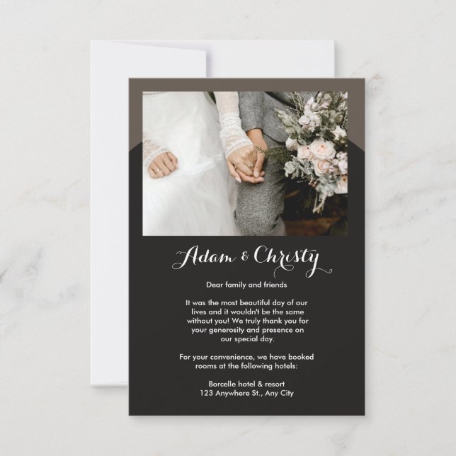 Modern minimal | Information om Photo Bröllop och Inbjudningar (Framsida)