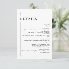 Modern minimal information om svart och vitt Bröll Tilläggskort