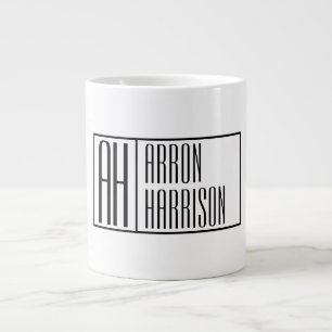 Modern minimal Initialer & Namn-Logotyp Jumbo Mugg