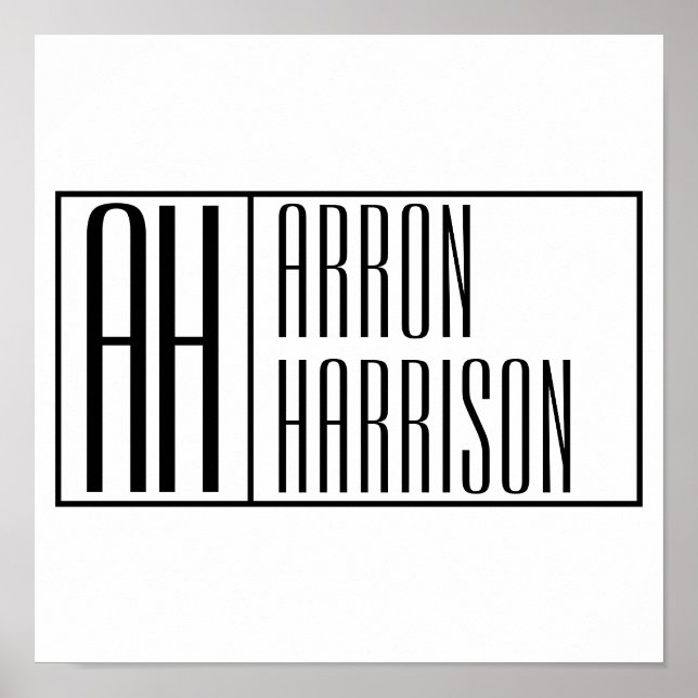 Modern minimal Initialer & Namn-Logotyp Poster (Framsidan)