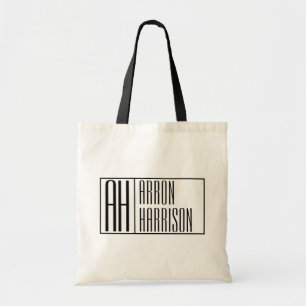 Modern minimal Initialer & Namn-Logotyp Tygkasse