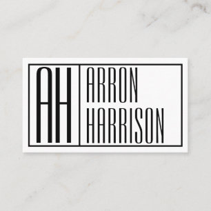 Modern minimal Initialer & Namn-Logotyp Visitkort