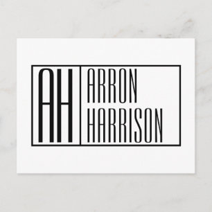 Modern minimal Initialer & Namn-Logotyp Vykort