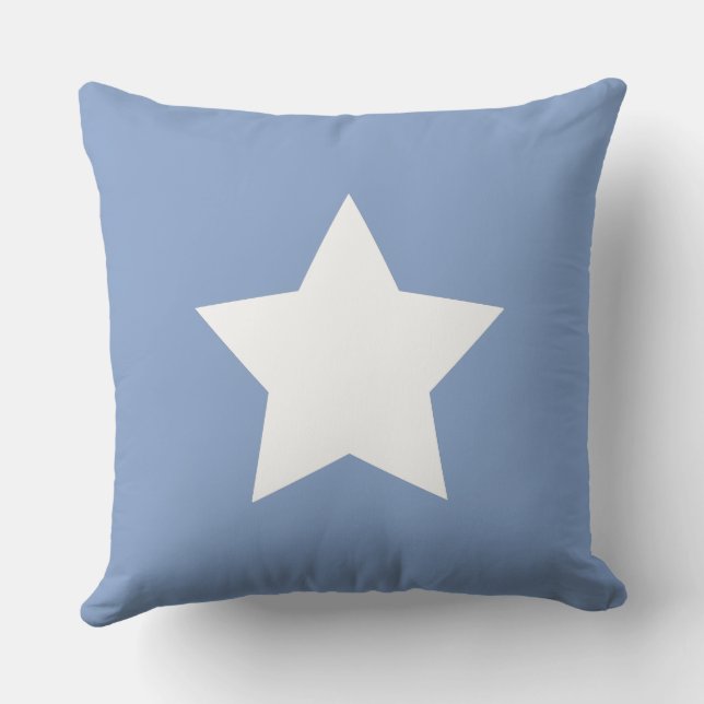 Modern minimal Initials Star Blue white Kudde (Baksida)