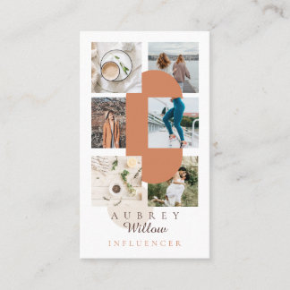 Modern Minimal Instagram Photo Grid Influencer Visitkort