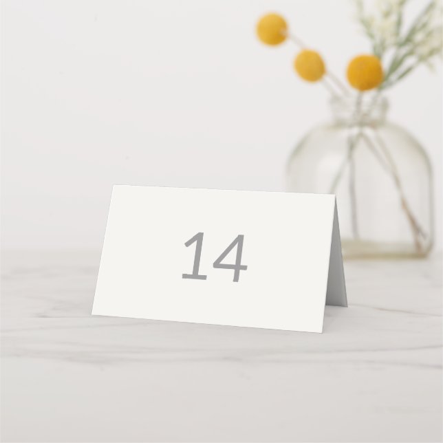 Modern Minimal Intimate Wedding Table Number Placeringskort (Framsida)