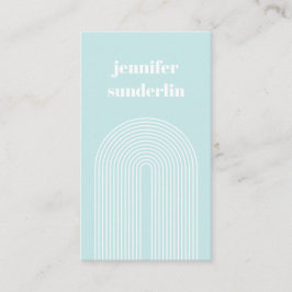 Modern minimal isblått Namn-geometrisk båge Visitkort
