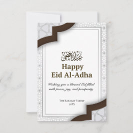 Modern Minimal Islamic Eid Mubarak Note Card Tack Kort