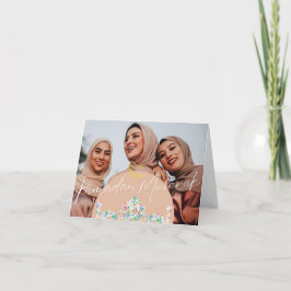 Modern Minimal Islamic Ramadan Mubarak Photo Anteckningskort