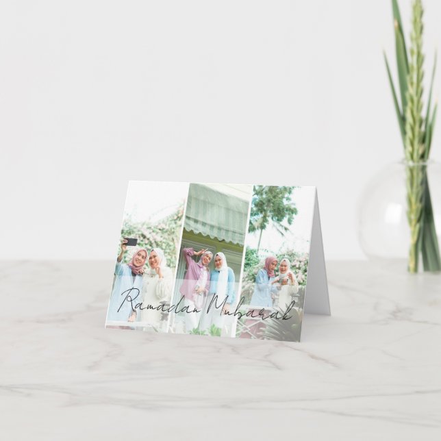 Modern Minimal Islamic Ramadan Mubarak Photo Anteckningskort (Framsida)