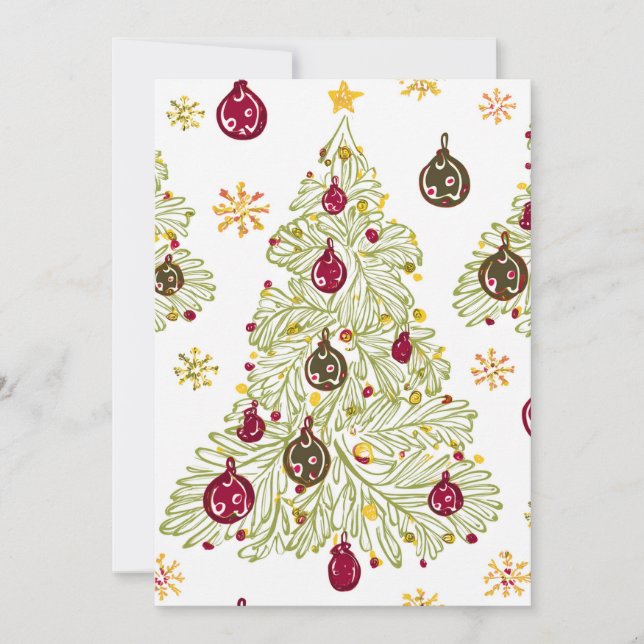 Modern minimal jul nyårskort ritat för hand julkort (Framsida)