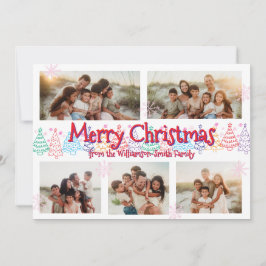 Modern minimal jul, Whimsical Doodle 5 Photo Julkort