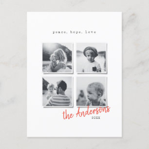 Modern minimal julbild helg vykort