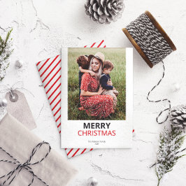 Modern minimal julfamiljs foto julkort