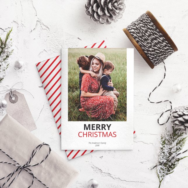 Modern minimal julfamiljs foto julkort (Skapare uppladdad)