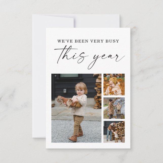 Modern minimal julfotoport tack kort (Framsida)