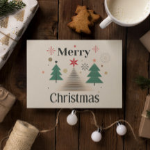 Modern Minimal Julgran Semesterkort